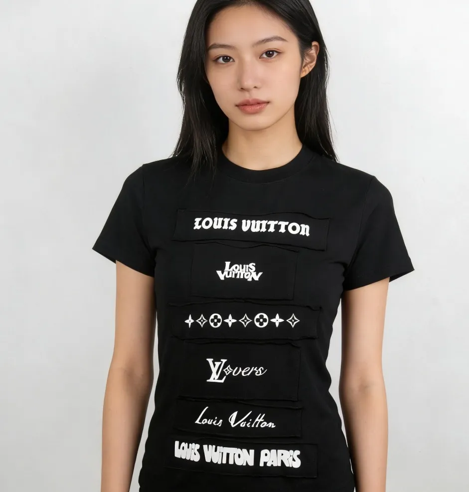 Louis Vuitton/Louis Vuitton 26ss multi-label patch short sleeves